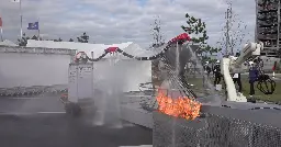 "Flying dragon" robot harnesses the "crazy hose" effect to fight fires