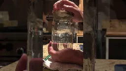 Boiling water with ice