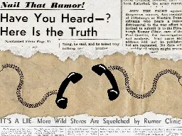 World War II 'Rumor Clinics' Helped America Battle Wild Gossip